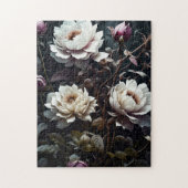 Zwart-wit Roses Waterverf ai art Legpuzzel (Verticaal)