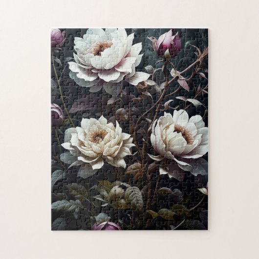 Zwart-wit Roses Waterverf ai art Legpuzzel (Verticaal)