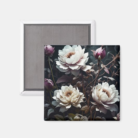 Zwart-wit Roses Waterverf ai art Magneet (Voorkant / Achterkant)