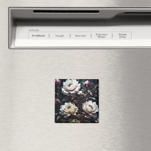 Zwart-wit Roses Waterverf ai art Magneet (Insitu (Vaatwasser))