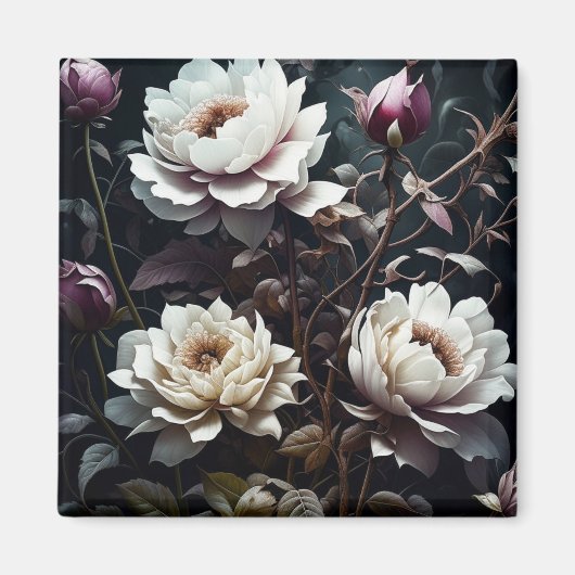 Zwart-wit Roses Waterverf ai art Magneet (Voorkant)