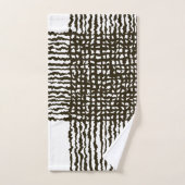 Zwart wit Rough grid Pattern Bath Towel Set Bad Handdoek (Handdoek)