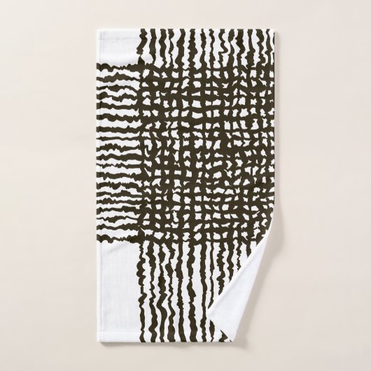 Zwart wit Rough grid Pattern Bath Towel Set Bad Handdoek (Handdoek)