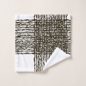 Zwart wit Rough grid Pattern Bath Towel Set Bad Handdoek (Wasdoekje)