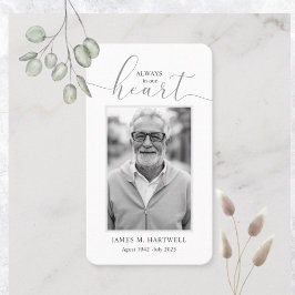 Zwart & Wit Rouwfoto Condoleance Modern Visitekaartje