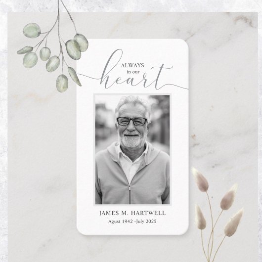 Zwart & Wit Rouwfoto Condoleance Modern Visitekaartje