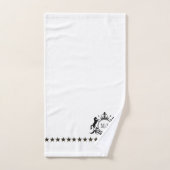 Zwart wit Royal Scrolls Crown Horses Monogram Bad Handdoek (Handdoek)