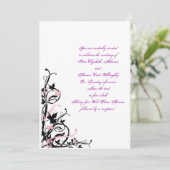 zwart_wit_roze_bruiloft_uitnodiging_sjabloon, Y... Kaart (Staand voorkant)