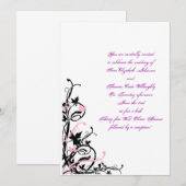 zwart_wit_roze_bruiloft_uitnodiging_sjabloon, Y... Kaart (Voorkant / Achterkant)
