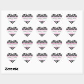 Zwart Wit Roze Damask 1,5" Bruiloft Sticker (Vel)