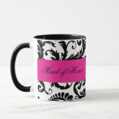 Zwart, wit, roze Damask-meisje van Honor Mok (Links)
