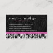 Zwart Wit & Roze Dier Print-Zebra Strepen Visitekaartje (Achterkant)