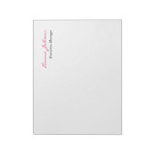 Zwart Wit Roze Elegant Modern Eenvoudig Groot Notitieblok (Linkerzijde)