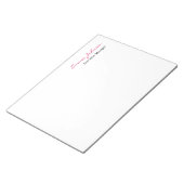 Zwart Wit Roze Elegant Modern Eenvoudig Groot Notitieblok (Schuin)