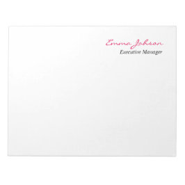 Zwart Wit Roze Elegant Modern Eenvoudig Groot Notitieblok