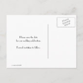 Zwart Wit Roze Franse Eiffeltoren Save the Date Aankondigingskaart (Achterkant)