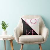 Zwart Wit Roze Liefde Kussen Sierkussen (Stoel)