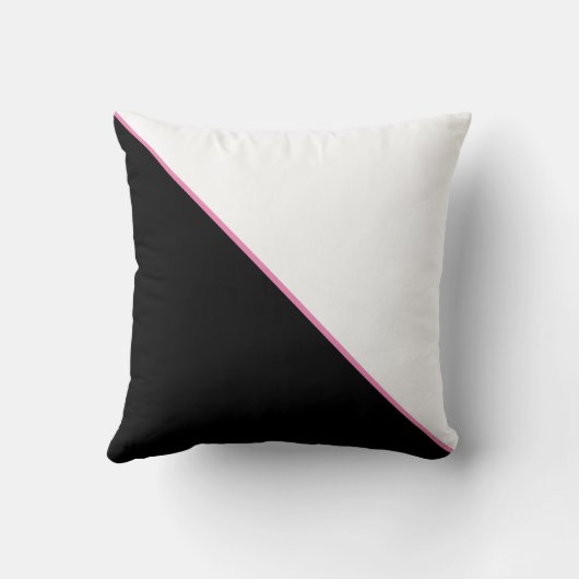 Zwart Wit Roze Liefde Kussen Sierkussen (Achterkant)