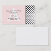 Zwart wit roze ontwerper monogram visitekaartje (Voorkant / Achterkant)