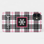 Zwart, wit, roze, roze, sneeuwvlok Case-Mate iPhone case (Achterkant (horizontaal))