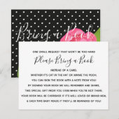 Zwart Wit Roze Rozenbloem Baby shower Boek Kaart (Voorkant / Achterkant)