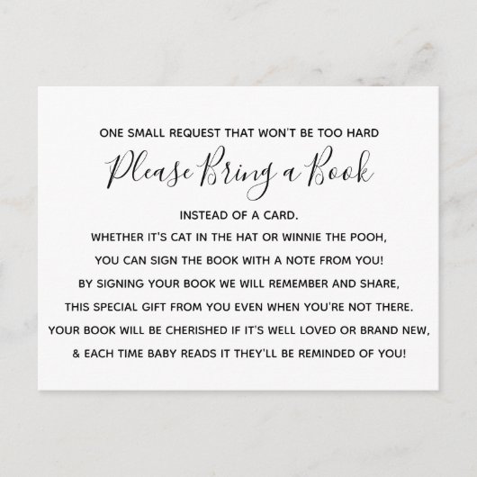 Zwart Wit Roze Rozenbloem Baby shower Boek Kaart (Voorkant)