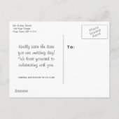 Zwart Wit Roze Sneakers Save the Date Aankondigingskaart (Achterkant)