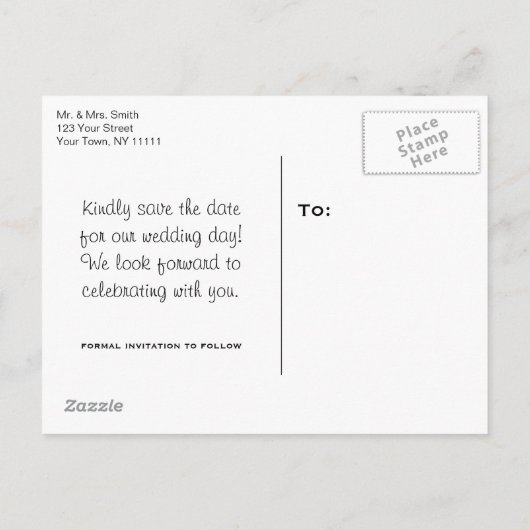 Zwart Wit Roze Sneakers Save the Date Aankondigingskaart (Achterkant)