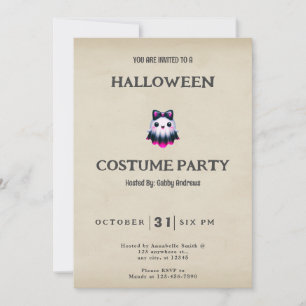 Zwart Wit Roze Spookschedels  Halloween Kaart