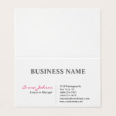 Zwart wit roze, stijlvol, modern visitekaartje (Buitenkant ongevouwen)