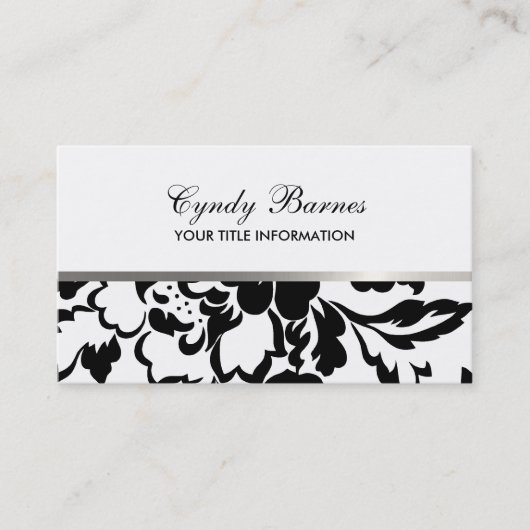 Zwart-wit roze Visitekaartje (Voorkant)