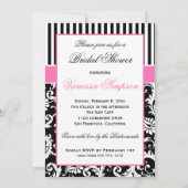 Zwart, wit, roze Vrijgezellenfeest Kaart (Achterkant)