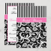 Zwart, wit, roze Vrijgezellenfeest Kaart (Voorkant / Achterkant)