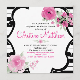 Zwart, wit, roze Vrijgezellenfeest Kaart