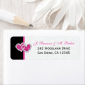 Zwart wit Roze Warmte Wederuitvoer Adres Label (Insitu)