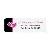 Zwart wit Roze Warmte Wederuitvoer Adres Label (Voorkant)