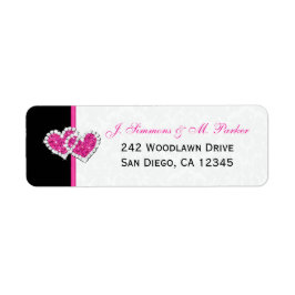 Zwart wit Roze Warmte Wederuitvoer Adres Label