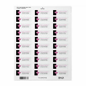 Zwart wit Roze Warmte Wederuitvoer Adres Label (Full Sheet)