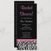 Zwart wit Roze Zebra Afdrukmodel Vrijgezellenfeest Kaart (Voorkant / Achterkant)