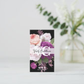 Zwart & Wit  Rozen Bloemen Eenvoudig Persoonlijk Visitekaartje (Staand voorkant)