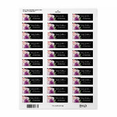 Zwart & Wit  Rozen Bloemen Retouradres Etiket (Full Sheet)