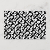 Zwart wit rozen bruiloft details insert kaart (Achterkant)