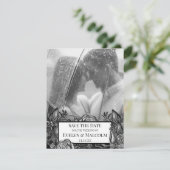 Zwart-wit rozen foto Save the Date Kaart (Staand voorkant)