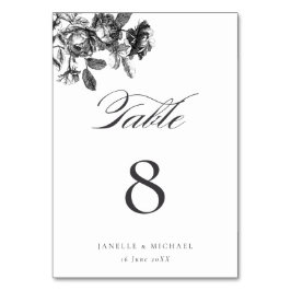  Zwart & Wit Rozen Toile Wedding Kaart