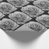 Zwart-wit rozenpapier cadeaupapier (Hoek)