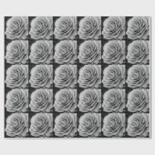 Zwart-wit rozenpapier cadeaupapier (Vlak)