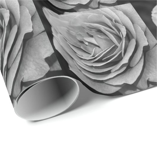 Zwart-wit rozenpapier cadeaupapier (Rol Hoek)