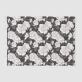 Zwart-wit rozenpatroon tissuepapier (Voorkant)