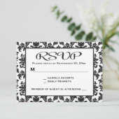 zwart-wit RSVP Damask Floral (Staand voorkant)