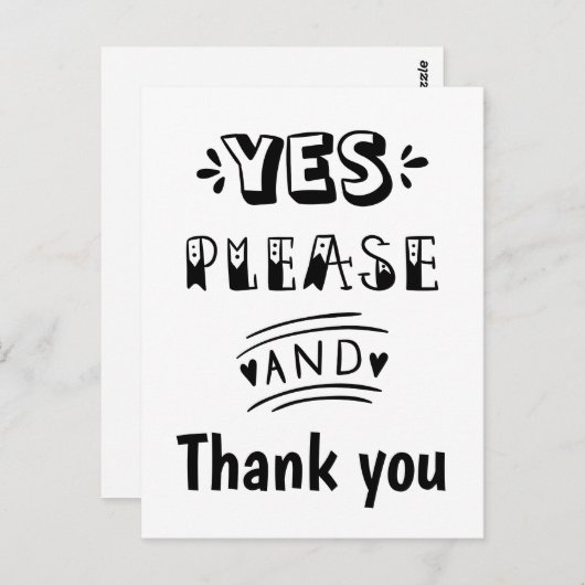 Zwart-wit RSVP Generic Briefkaart (Voorkant / Achterkant)